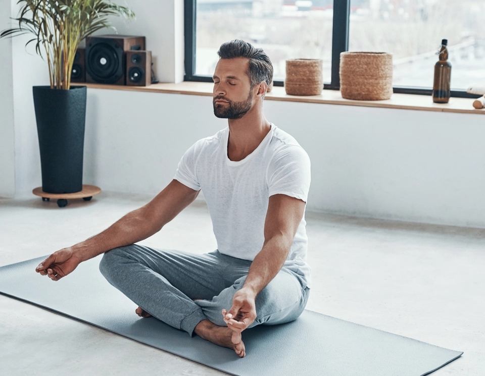 Beautiful Blond Woman Meditating